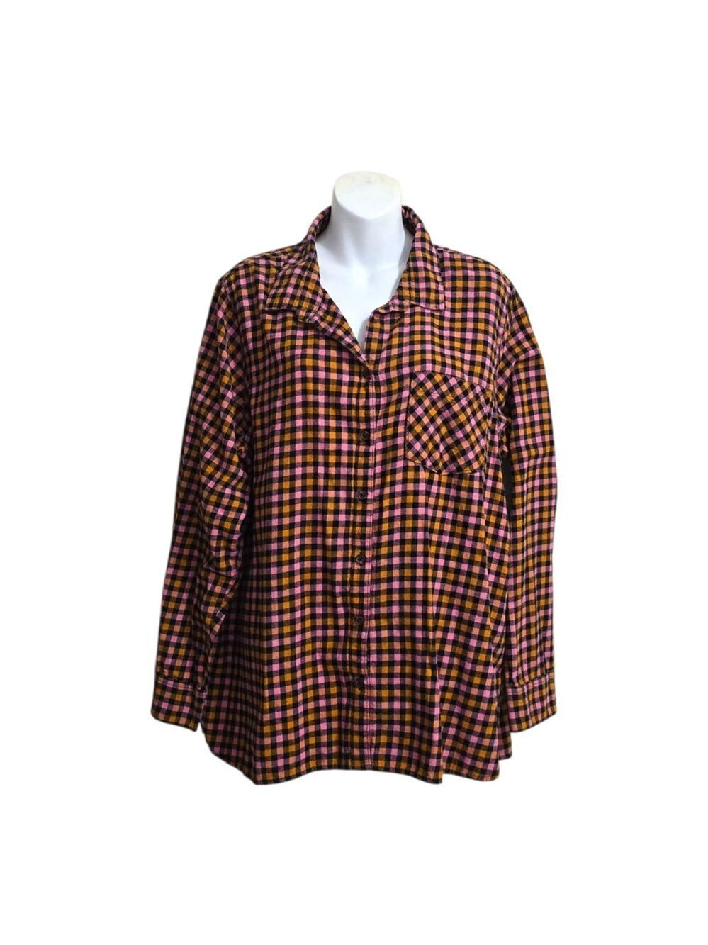 Old Navy The Classic Long Sleeve Flannel Button Down Shirt Sz XXL